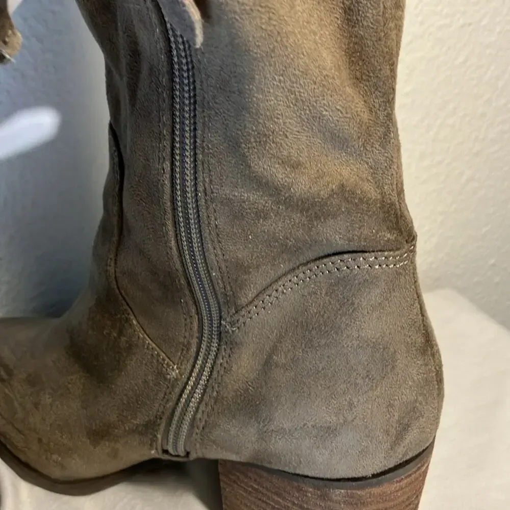 NWOT BP Luke Over-the-Knee Boot (Women) brown boots block heel chunky heel‎